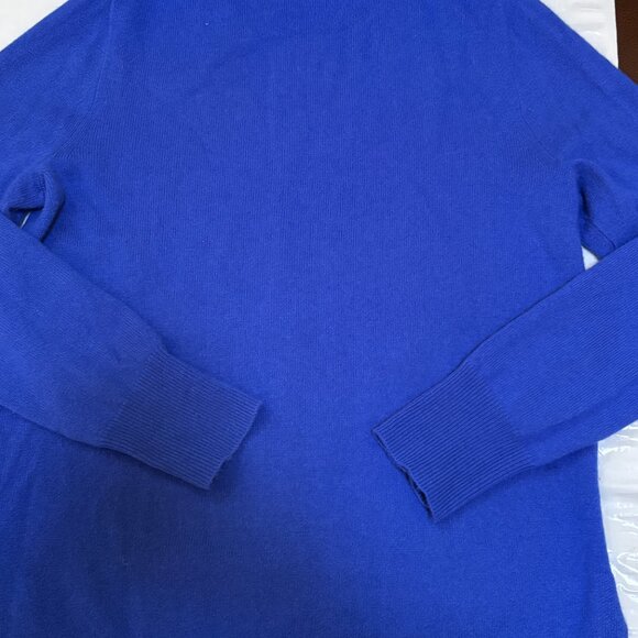 J Crew Cashmere Slim Fit Women's Sz S Crewneck Blue Sweater - Picture 9 of 9